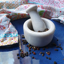 Mortar And Pestle Handmade Solid Marble Stone 13 x 9 cm Spice Grinder-Mortar & Pestle-Easy Bay