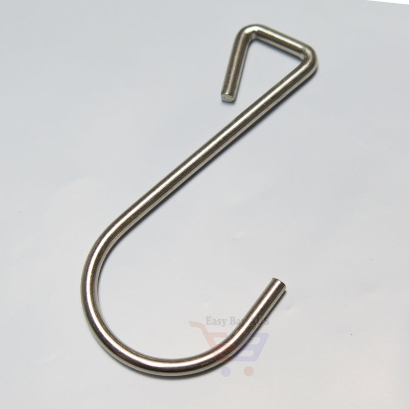 Metal S Hook Asymmetrical 55mm height 2.5mm Steel Wire x 10-Hook-Easy Bay