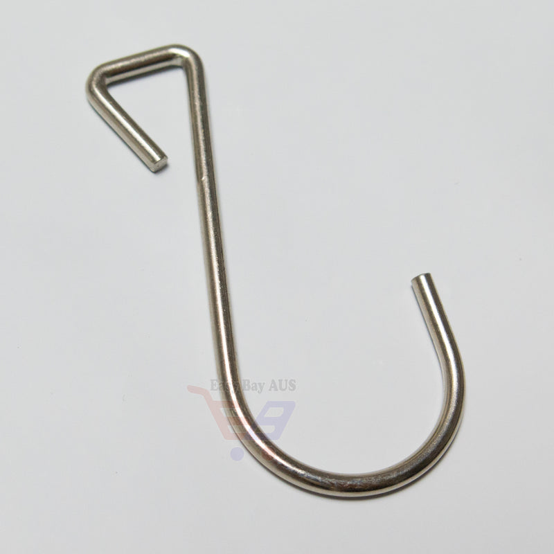 Metal S Hook Asymmetrical 55mm height 2.5mm Steel Wire x 10-Hook-Easy Bay