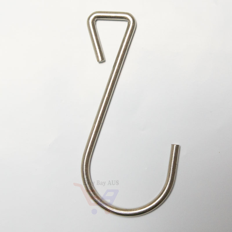 Metal S Hook Asymmetrical 55mm height 2.5mm Steel Wire x 10-Hook-Easy Bay