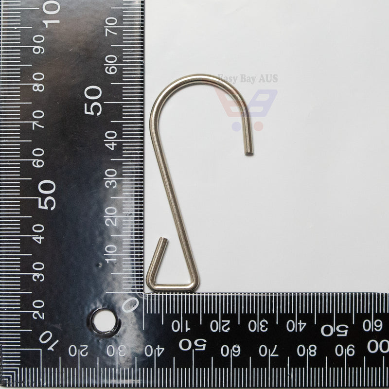 Metal S Hook Asymmetrical 55mm height 2.5mm Steel Wire x 10-Hook-Easy Bay