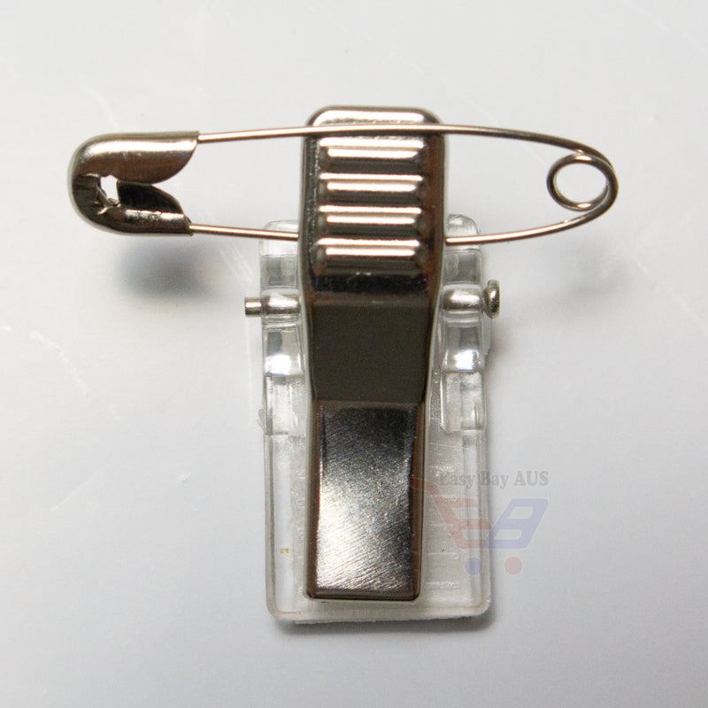 Adhesive Safety Pin and Alligator Clip Badge Holder x 10-Clip-Easy Bay