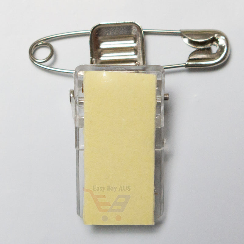 Badge Holder Adhesive with Safety Pin and Alligator Clip x 50-Clip-Easy Bay