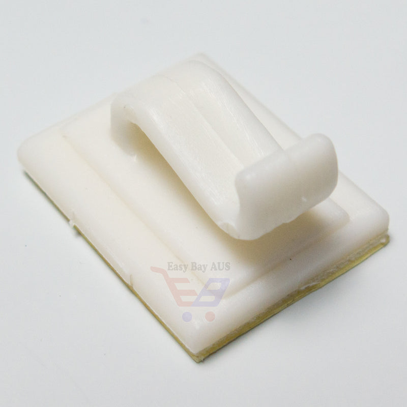 Adhesive Clip Hook White Plastic with 20x25mm Foam Tape x 10-Hook-Easy Bay