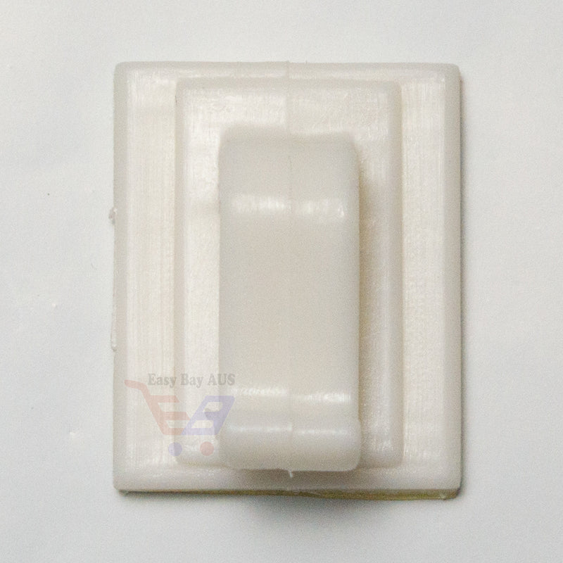 Adhesive Clip Hook White Plastic with 20x25mm Foam Tape x 10-Hook-Easy Bay