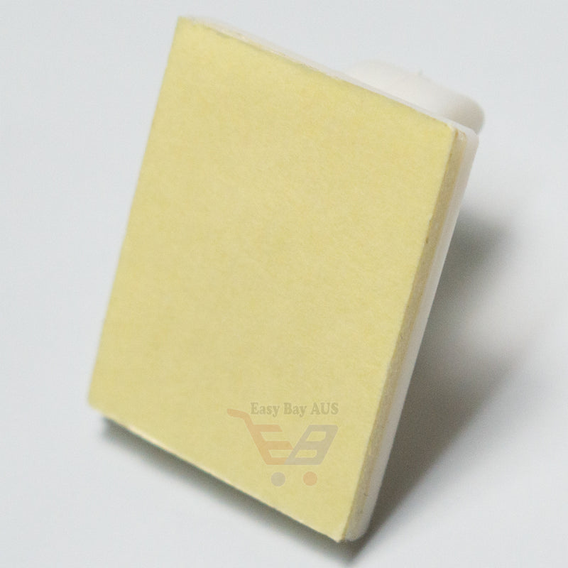 Adhesive Clip Hook White Plastic with 20x25mm Foam Tape x 10-Hook-Easy Bay