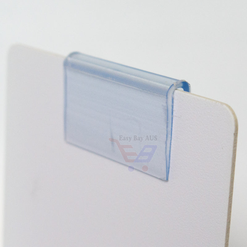 500 x Data Strip Shelf Talker Clip Clear Plastic Shelf Ticket Holder-Clip-Easy Bay