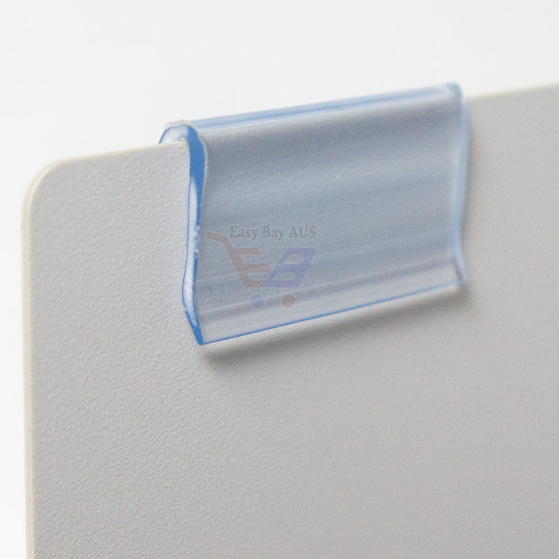 500 x Data Strip Shelf Talker Clip Clear Plastic Shelf Ticket Holder-Clip-Easy Bay