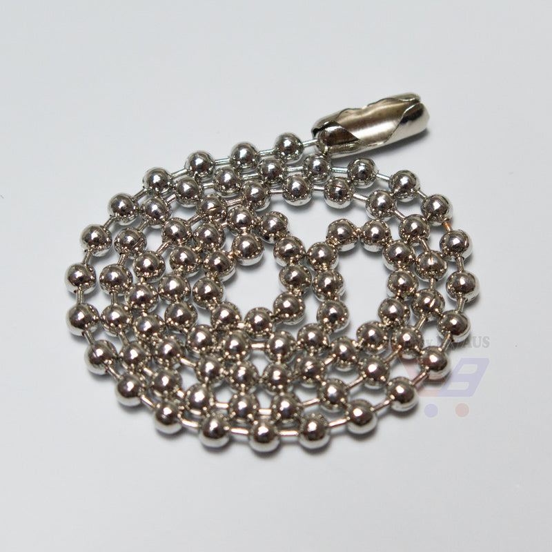 Pearl Chain Chromed Metal with Link Fastener 125mm x 10-Chain-Easy Bay