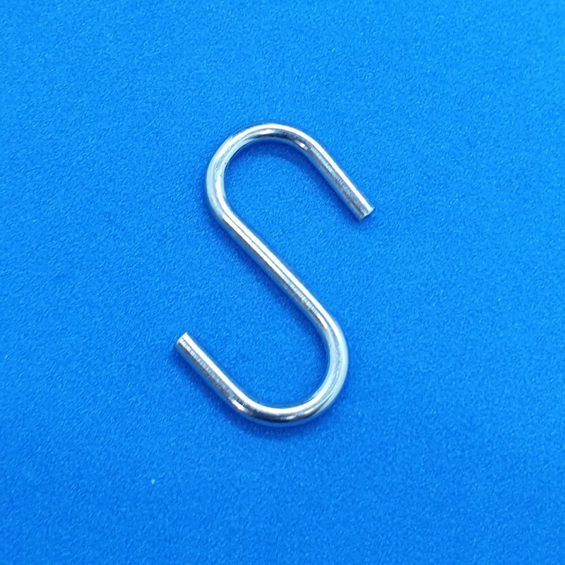 Metal S Hook 27mm Height 2mm Steel Wire x 10-Hook-Easy Bay