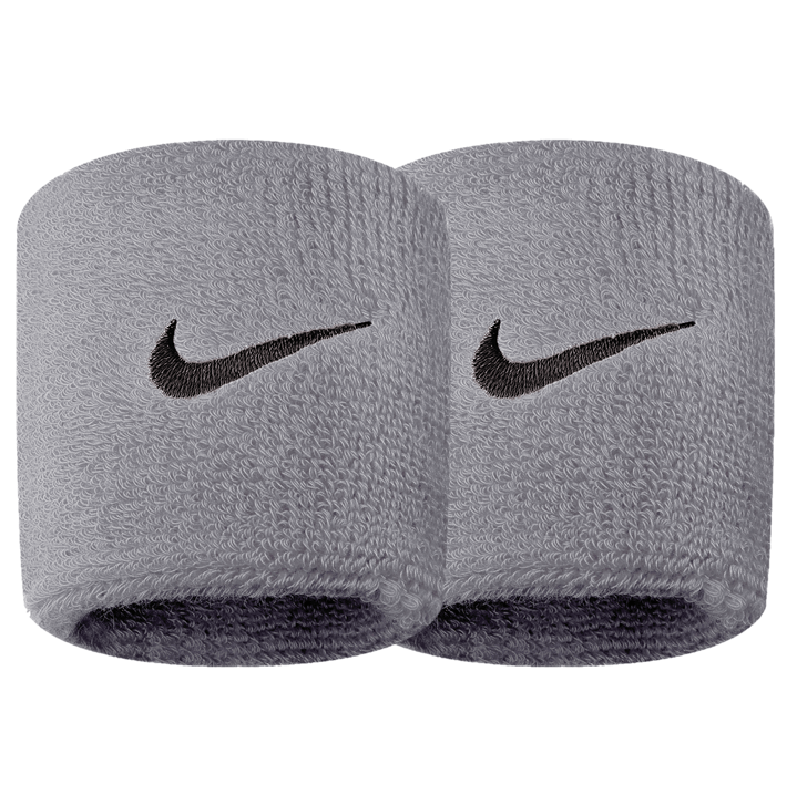 Nike Swoosh Sports Wristbands Cotton Nylon Grey-Wristbands-Easy Bay