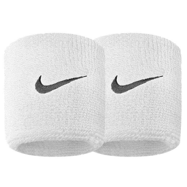 Nike Swoosh Sports Wristbands Cotton Nylon White-Wristbands-Easy Bay