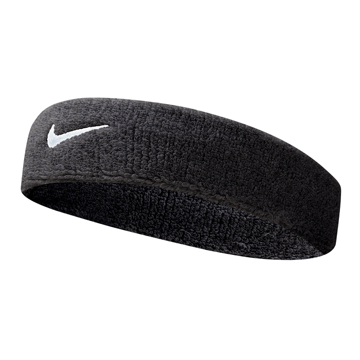 Nike Swoosh Cotton Nylon Sport Headband Black-Headband-Easy Bay