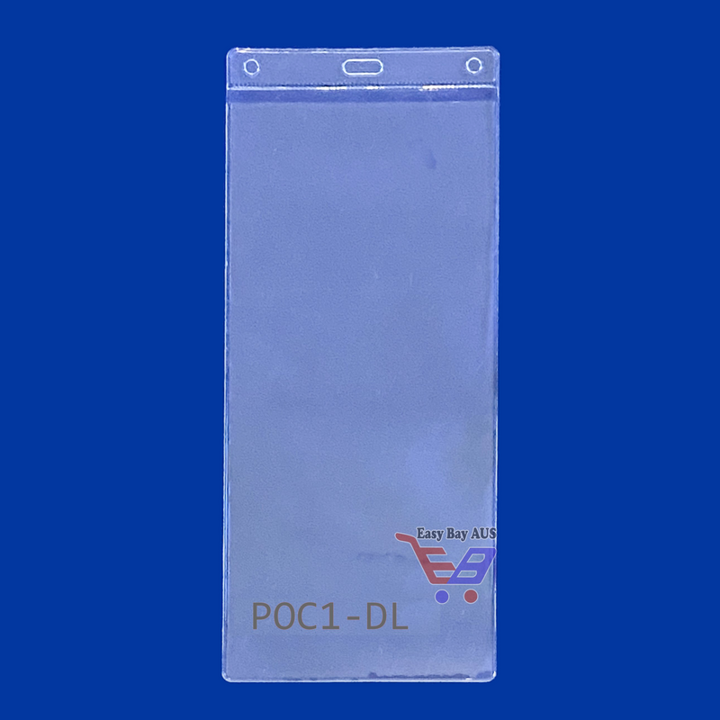 10 x DL Plastic Sleeve Soft PVC Clear Pockets with Eyelets