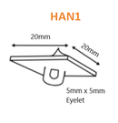 Plastic Sticky Hook Eyelet 20mm Ceiling Hanger Adhesive x 50-Hook-Easy Bay