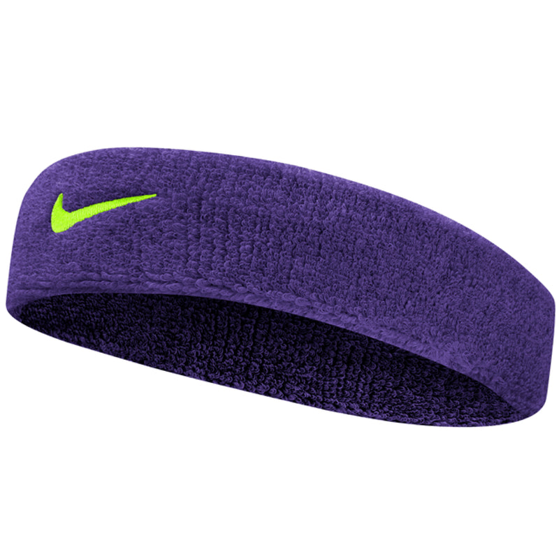 Nike Swoosh Cotton Nylon Sport Headband Purple/Volt