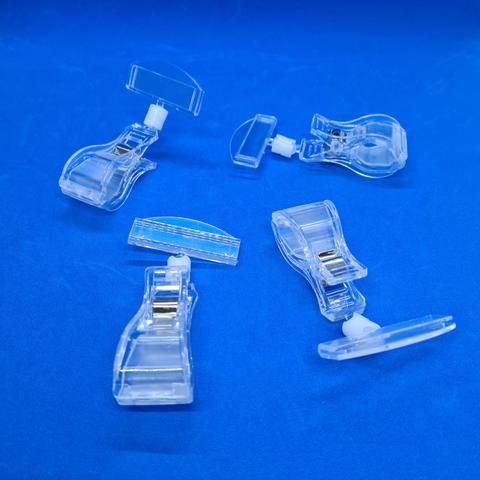 Clear Plastic Sign Holder Clamp Display Card Clip x 10-Hook-Easy Bay