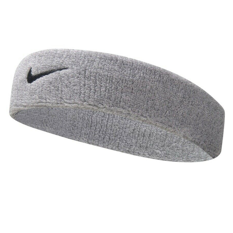 Nike Swoosh Cotton Nylon Sports Headband Silver / Black-Headband-Easy Bay